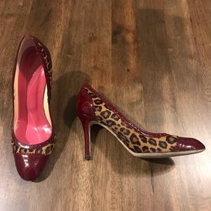 Kate Spade Leopard Print and Red Patent Pumps
